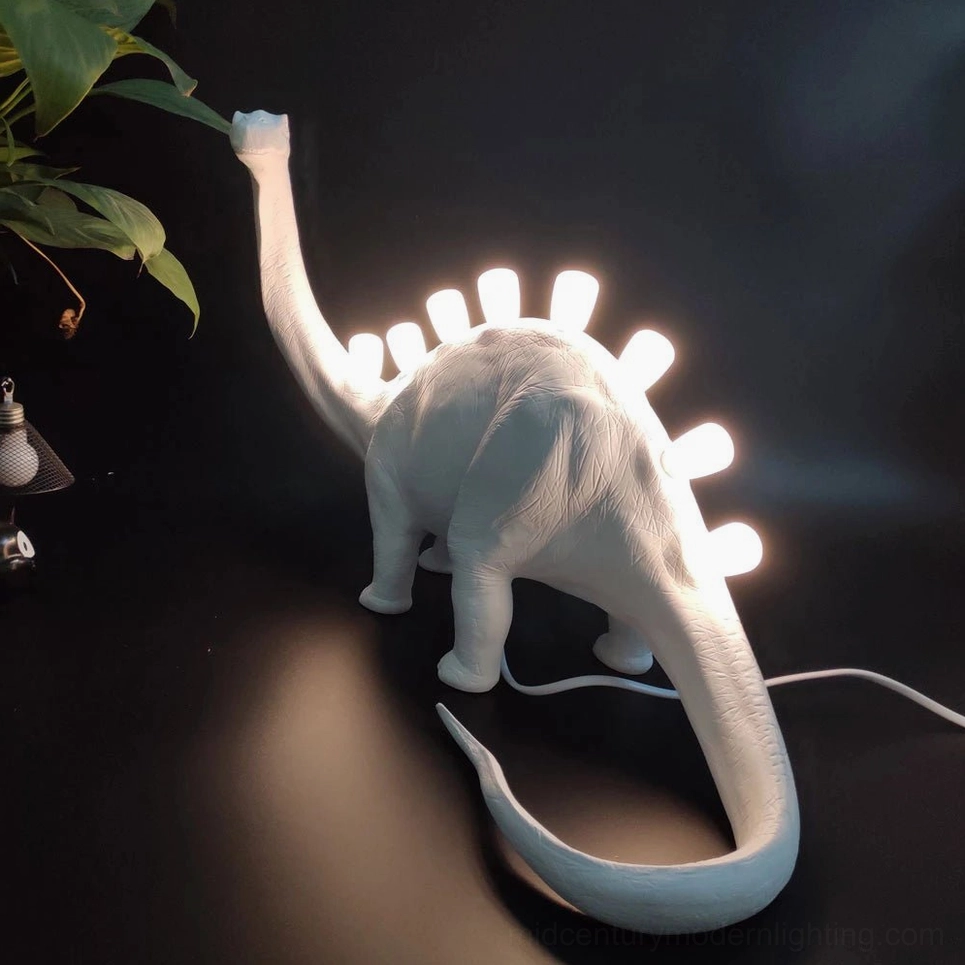 Dinosaur table lamp contemporary design, minimalist home office accent