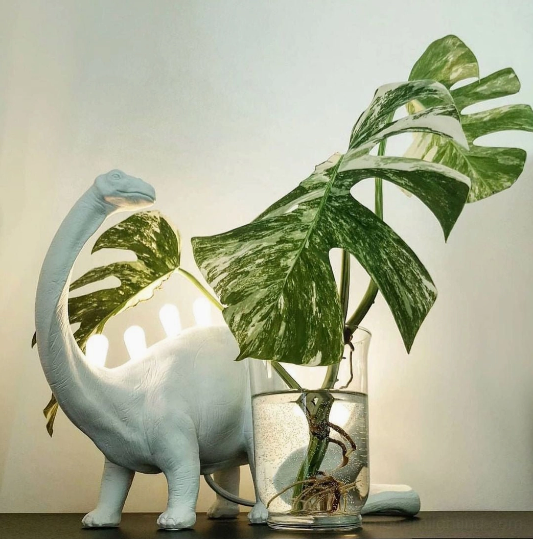 Dinosaur table lamp with Edison bulb, vintage warm lighting alternative