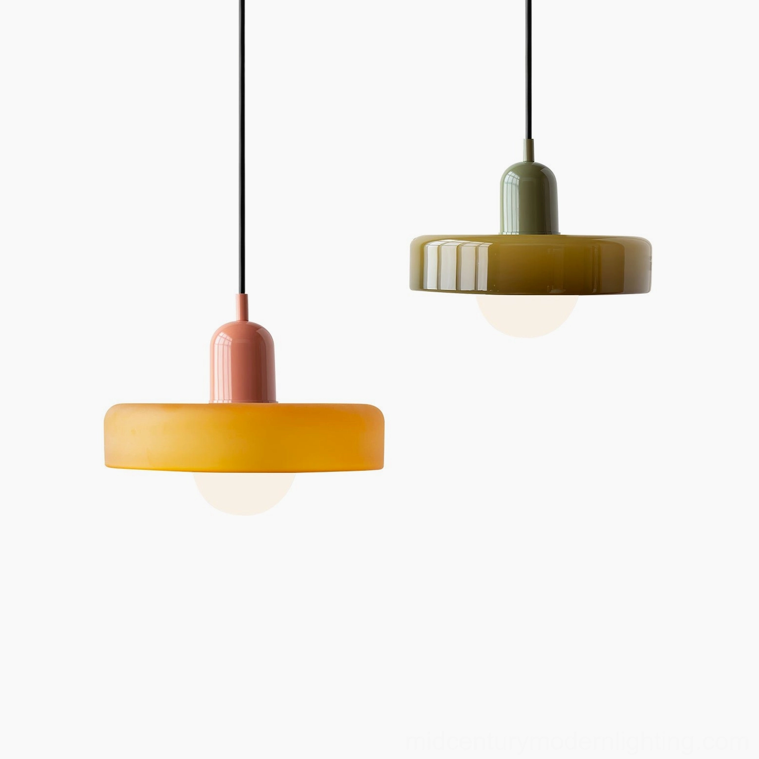 Disc Orb Pendant Light dimensional view showing compact proportions
