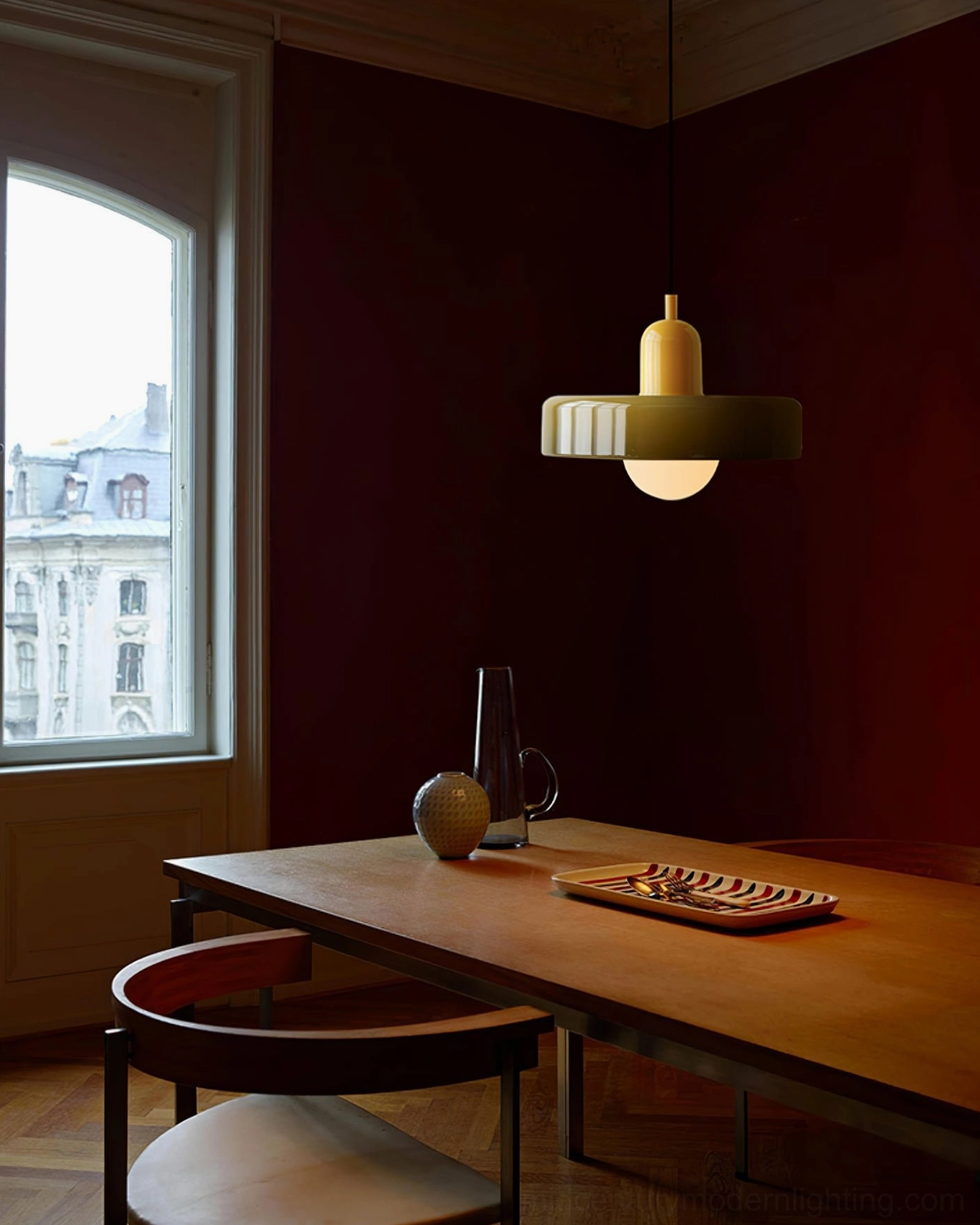 Disc Orb Pendant Light metal frame detail and finish quality