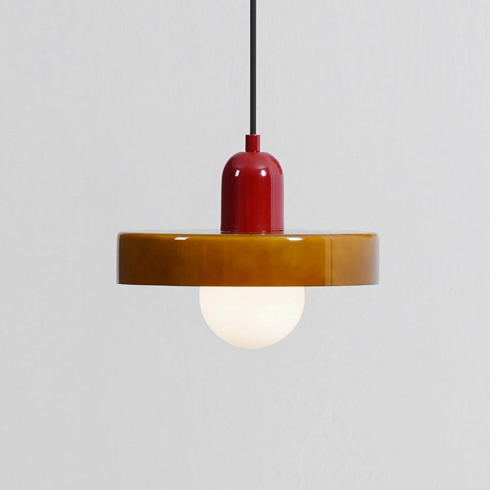 Disc Orb Pendant Light reddish-brown finish warm neutral tones