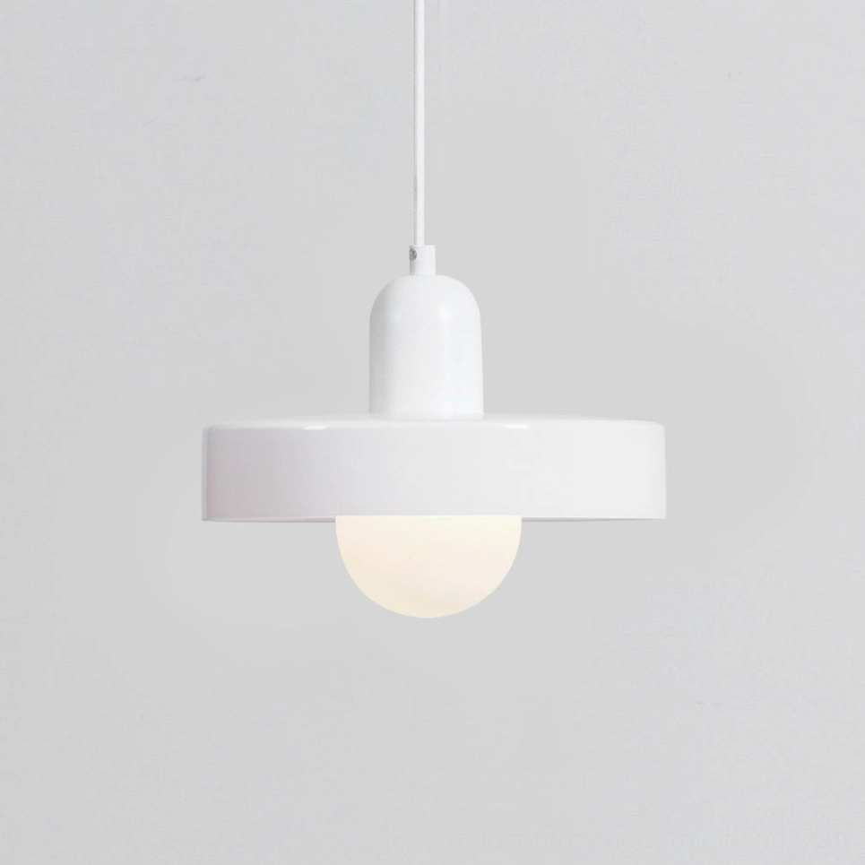Disc Orb Pendant Light white finish architectural simplicity