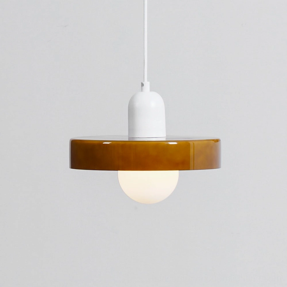 Disc Orb Pendant Light white variant showing frosted glass clarity