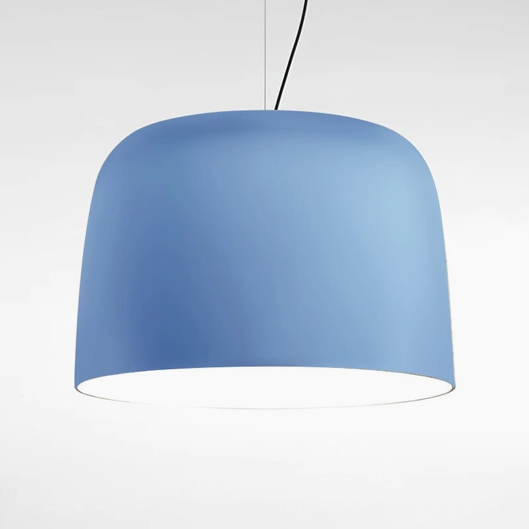 Djembe pendant lamp with cool light color temperature creating bright workspace illumination