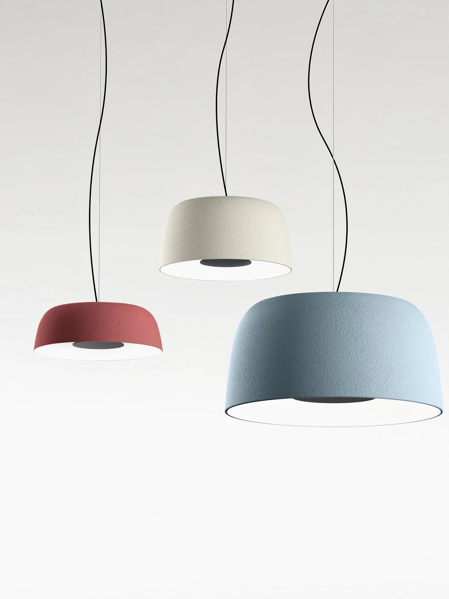 Djembe drum-shaped pendant light emphasizing organic geometric form and sculptural design