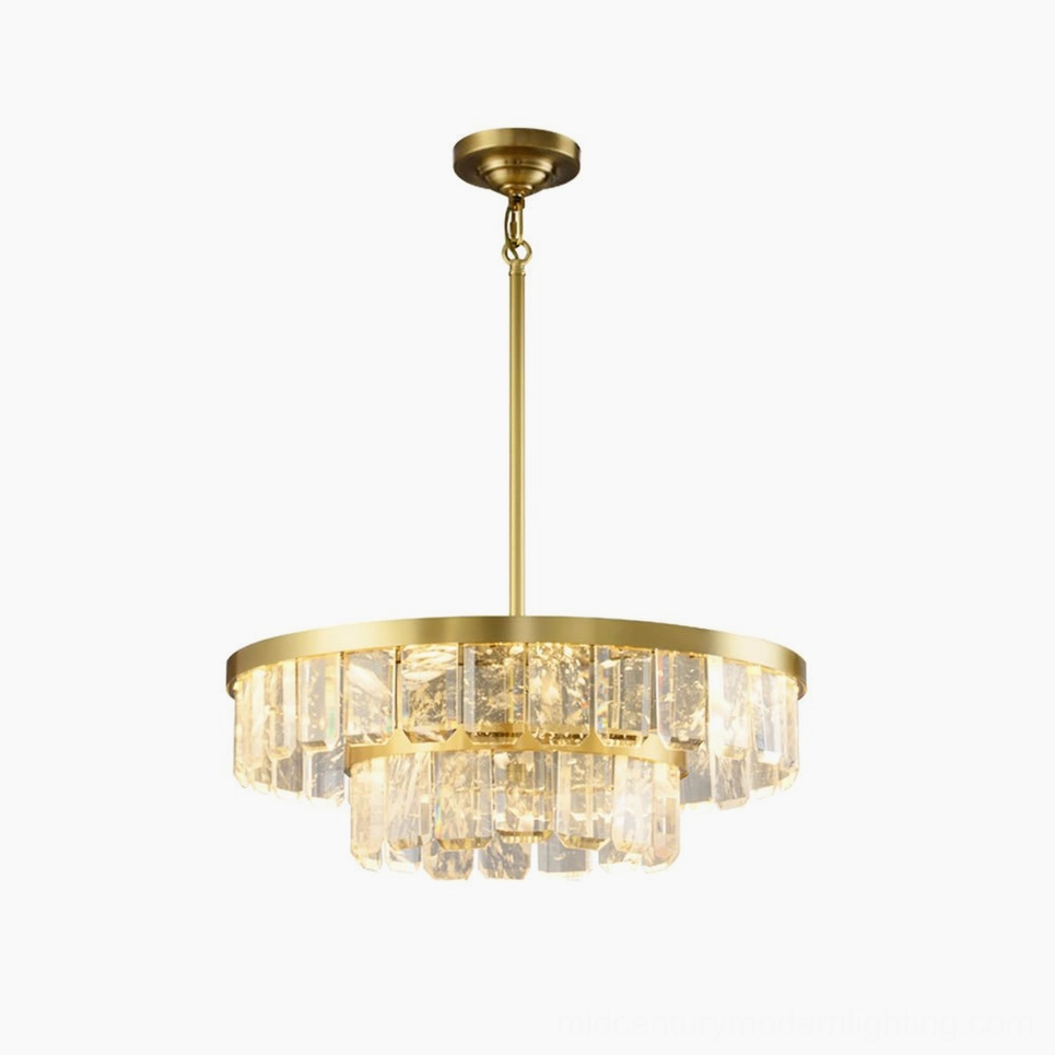Doria crystal chandelier product specifications technical diagram with dimension measurements and power details