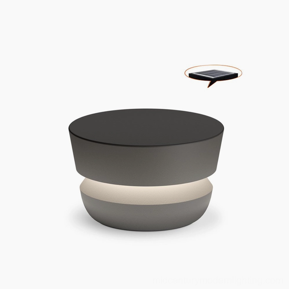 Dots outdoor lamp product display - dual-layer matte finish cylindrical design IP65 weather-resistant