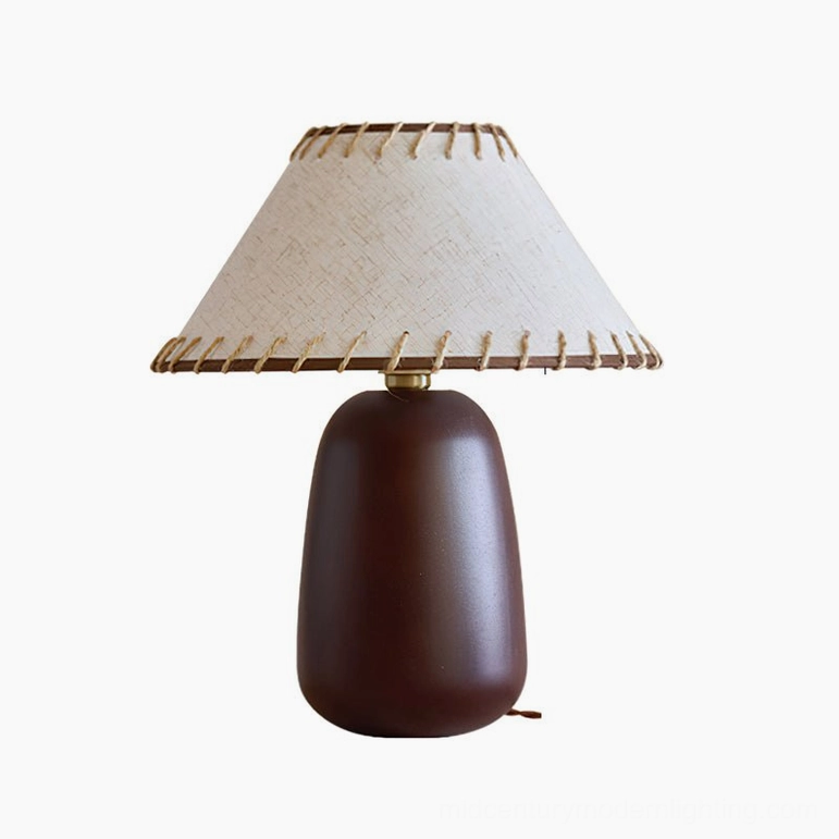 Model B Douglas walnut table lamp 15.4 inches height on styled surface, standard size variant