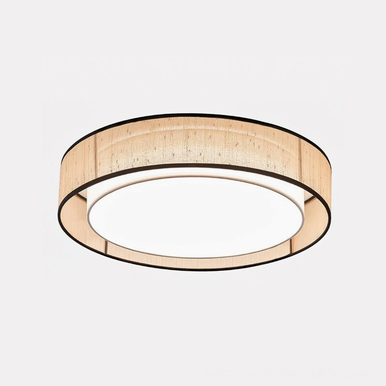 Duolla 60cm large round flush mount ceiling light with integrated LED for spacious living rooms and open-plan interiors