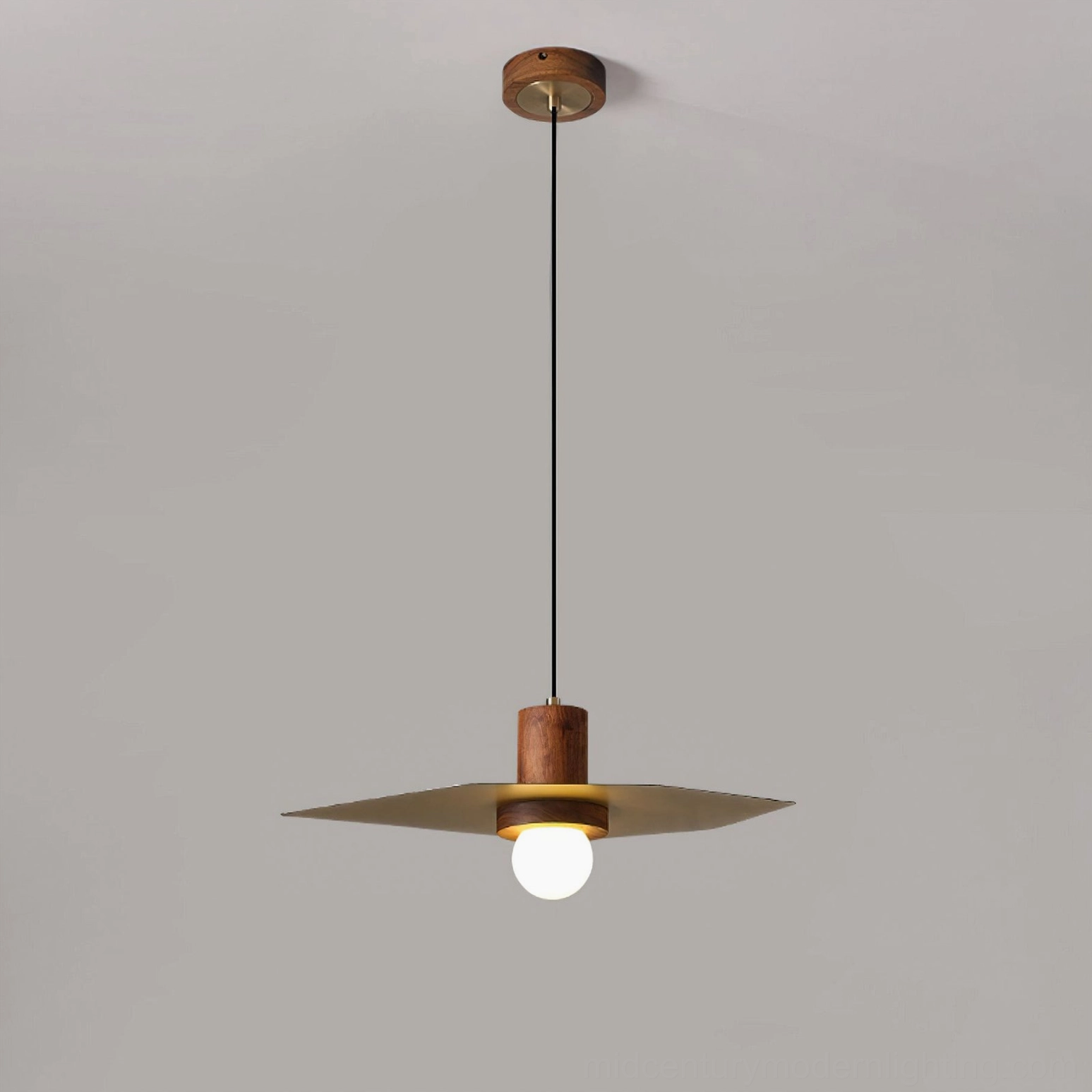 Elara walnut and brass ceiling pendant light contemporary interior design styling