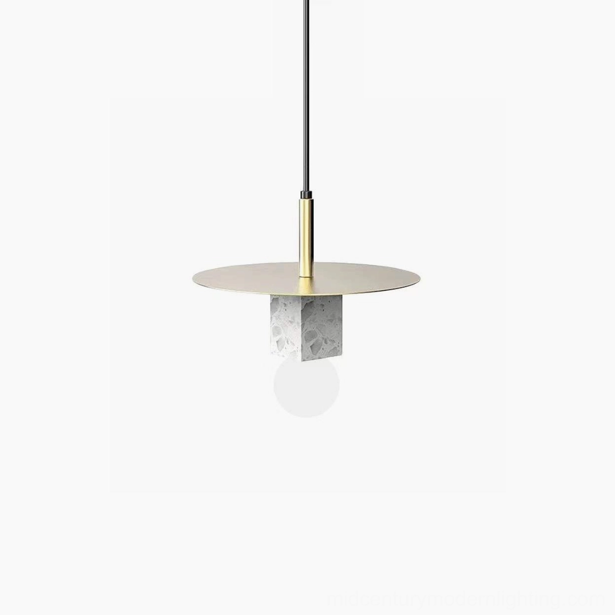 Stone marble square pendant lamp elegant minimalist hanging light fixture