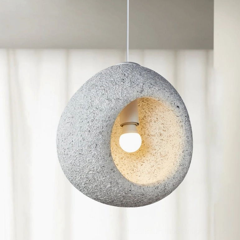 Elian light gray stone pendant lamp modern minimalist design functional artistic sculpture