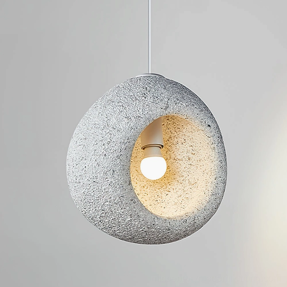 Elian organic stone pendant lamp texture and form artistic modern lighting fixture detail