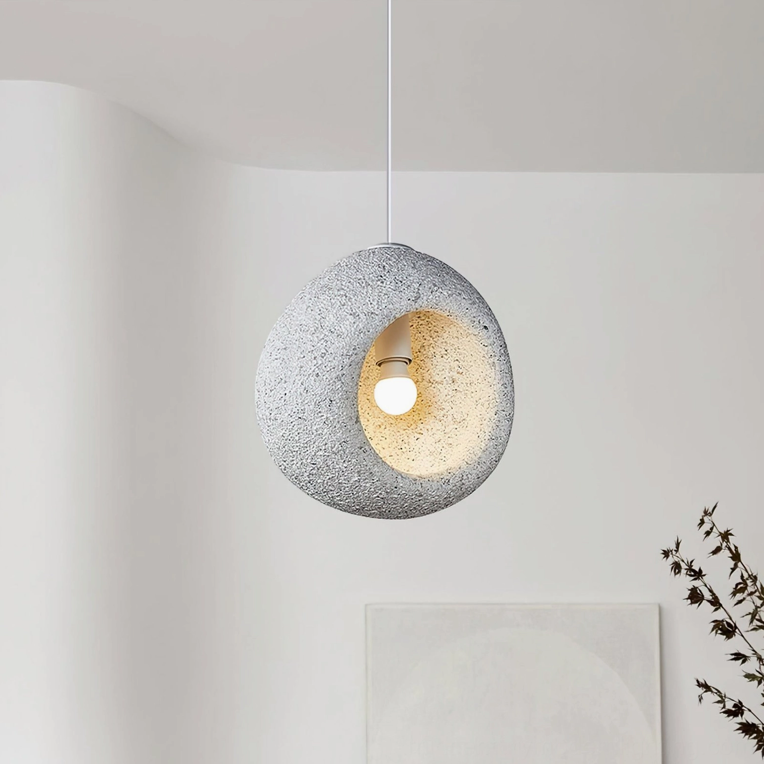 Elian pendant lamp contemporary minimalist ceiling installation with warm ambient light diffusion
