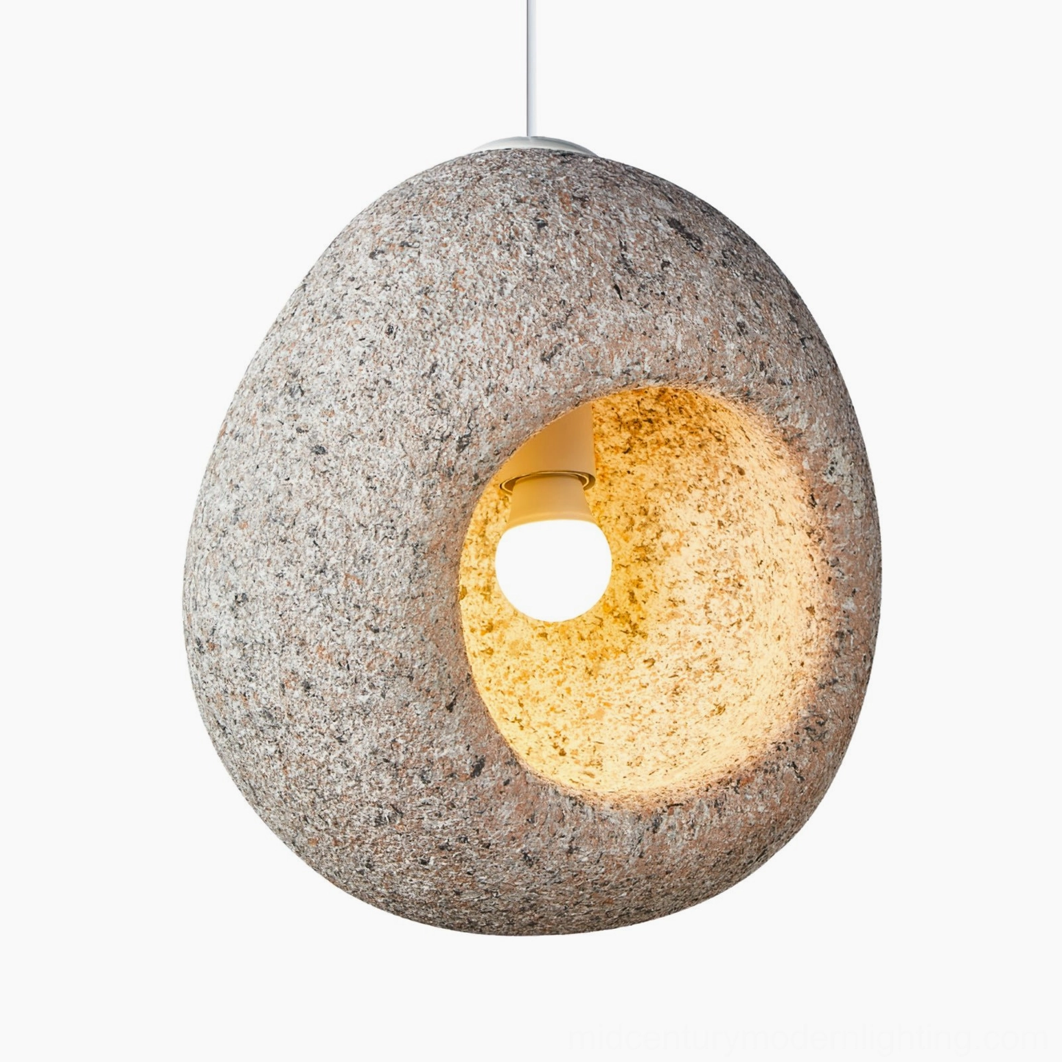Elian stone pendant lamp contemporary interior design element with sculptural organic silhouette