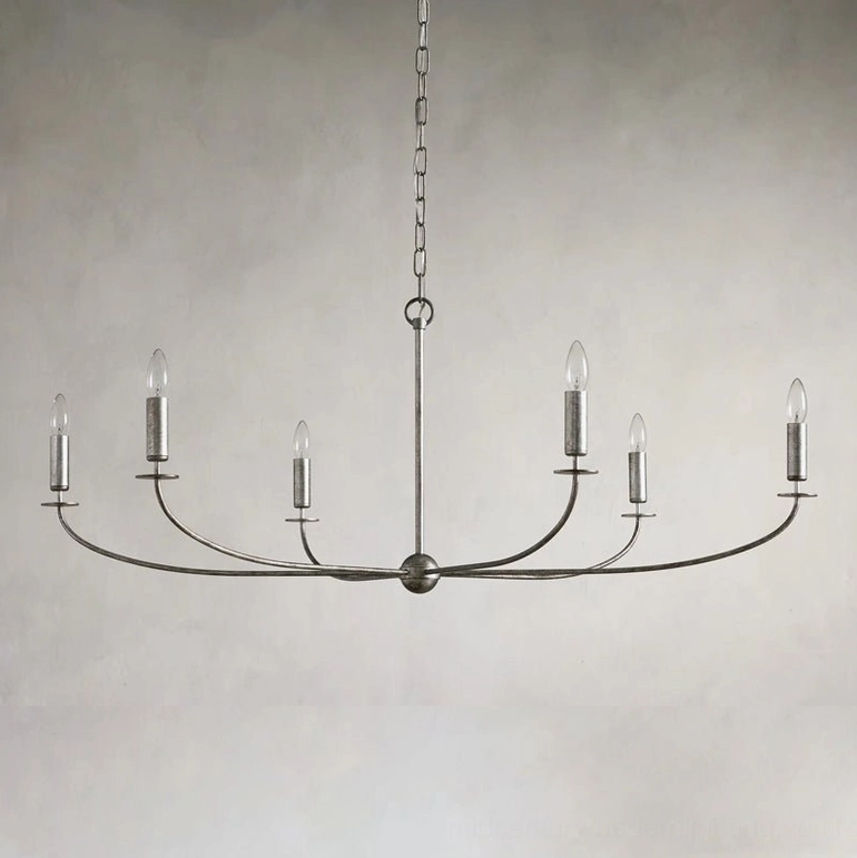 Emaani Candle Chandelier Model B 8-light in polished Silver finish, grand statement overhead lighting