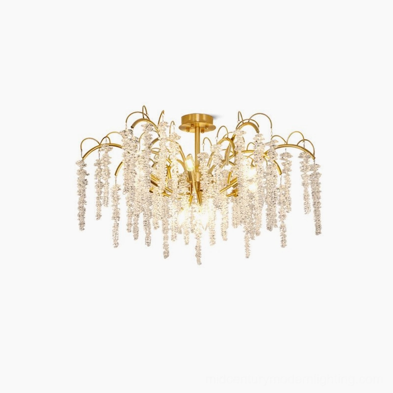 Small Emily Branch crystal chandelier variation 25.6 inch diameter showing compact proportions for intimate spaces