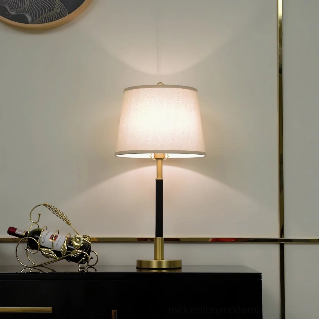 Empire Table Lamp with fabric shade mid-century modern aesthetic home decoration
