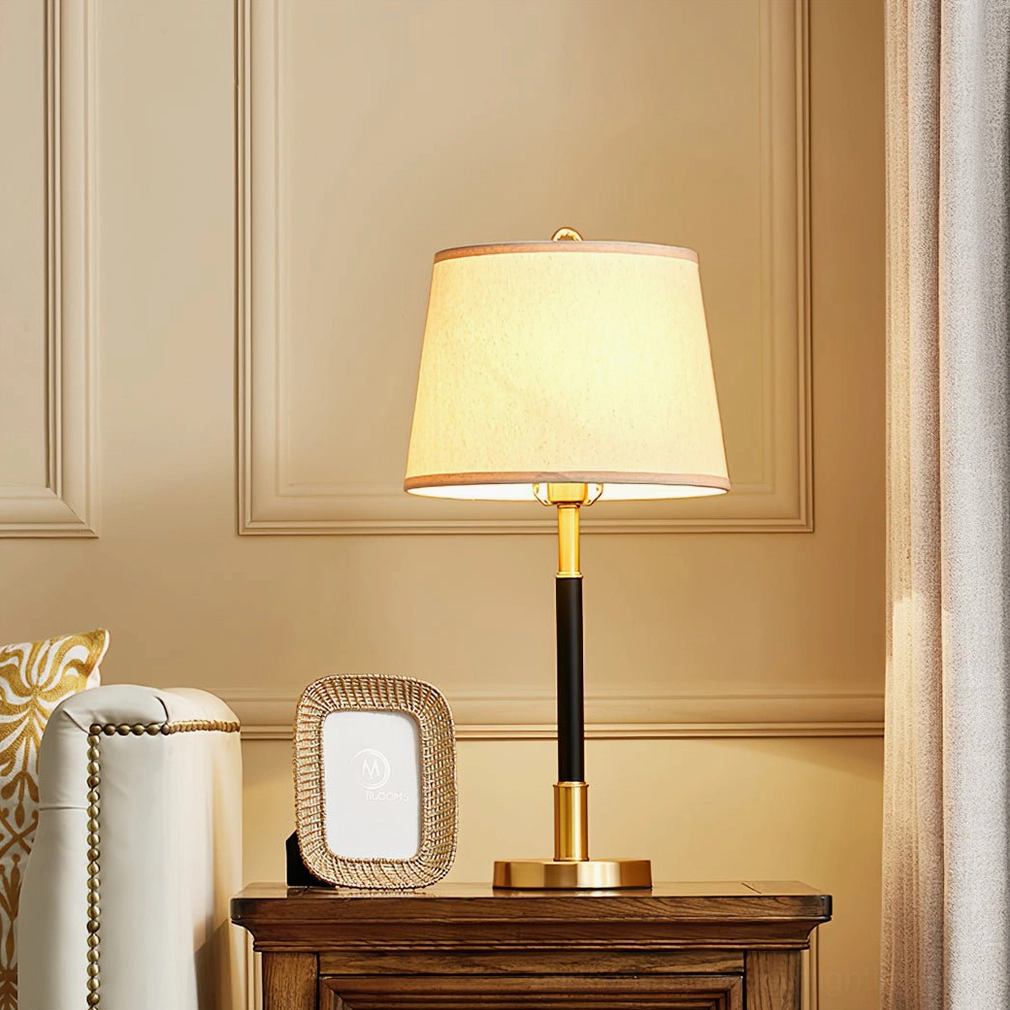 Empire Table Lamp on living room side cabinet with decorative frame in minimalist American style
