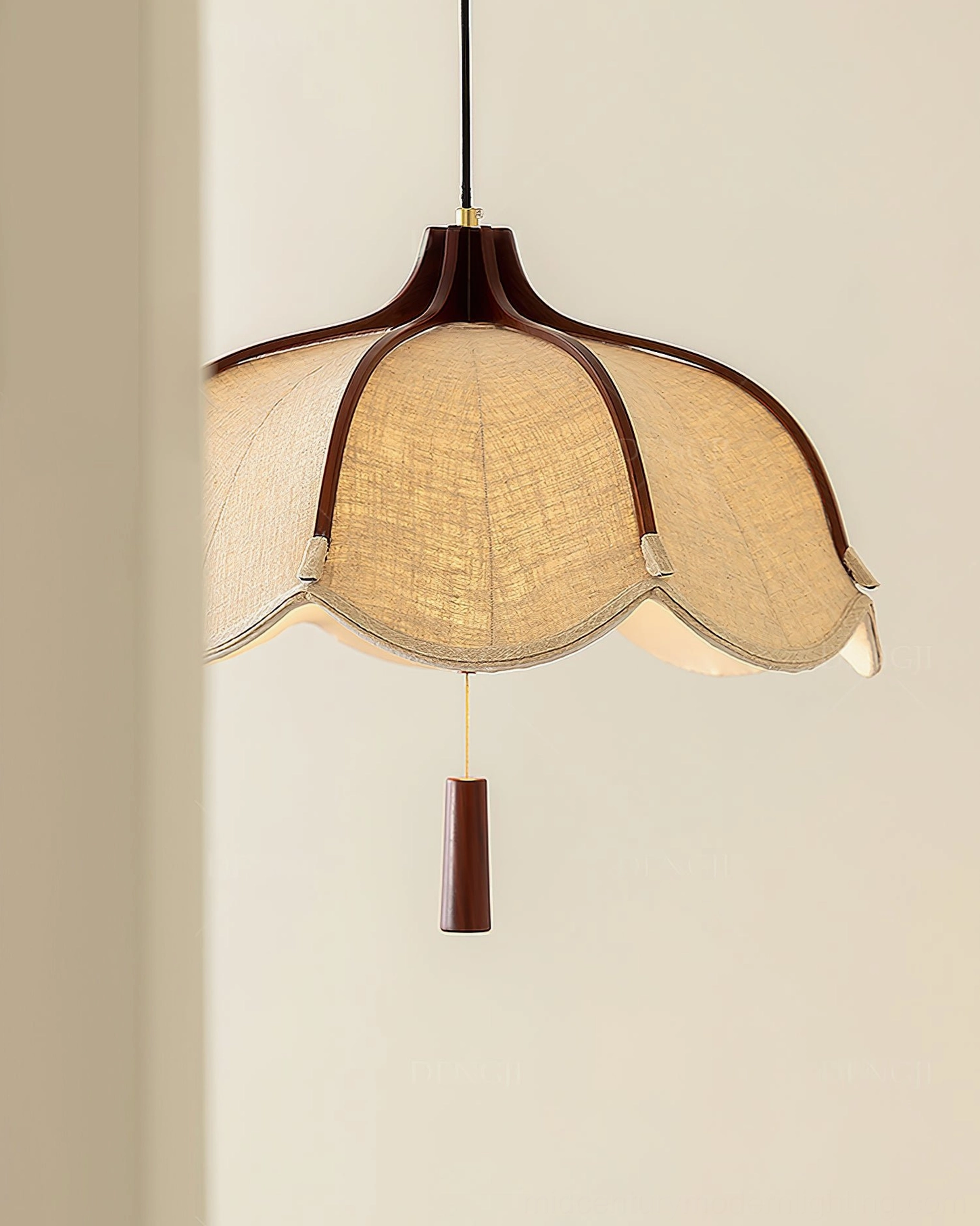 Evelyn mid-century modern scalloped pendant light artistic product photography