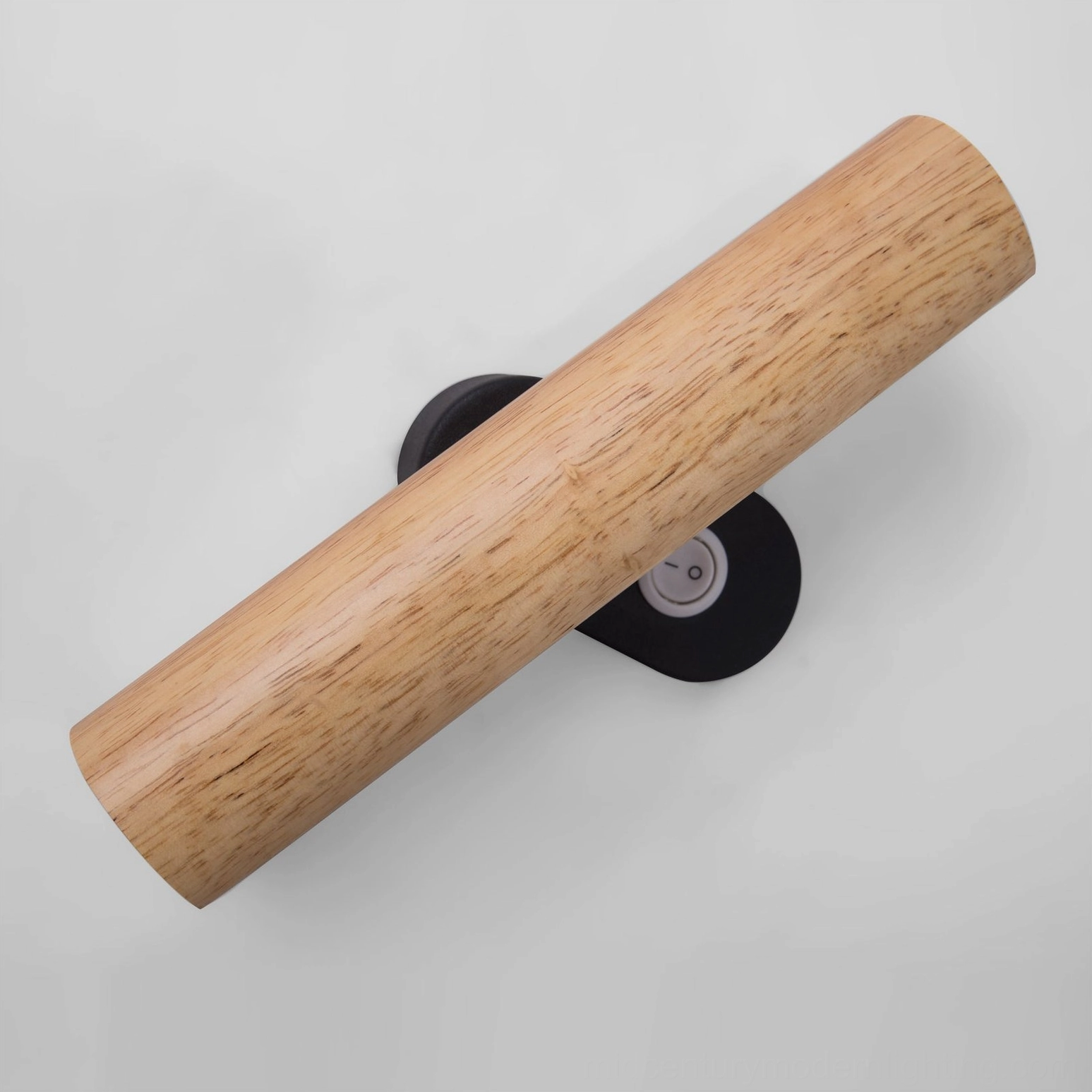 Extended size rotatable tube wall lamp in natural wood finish, modern home lighting solution showcase