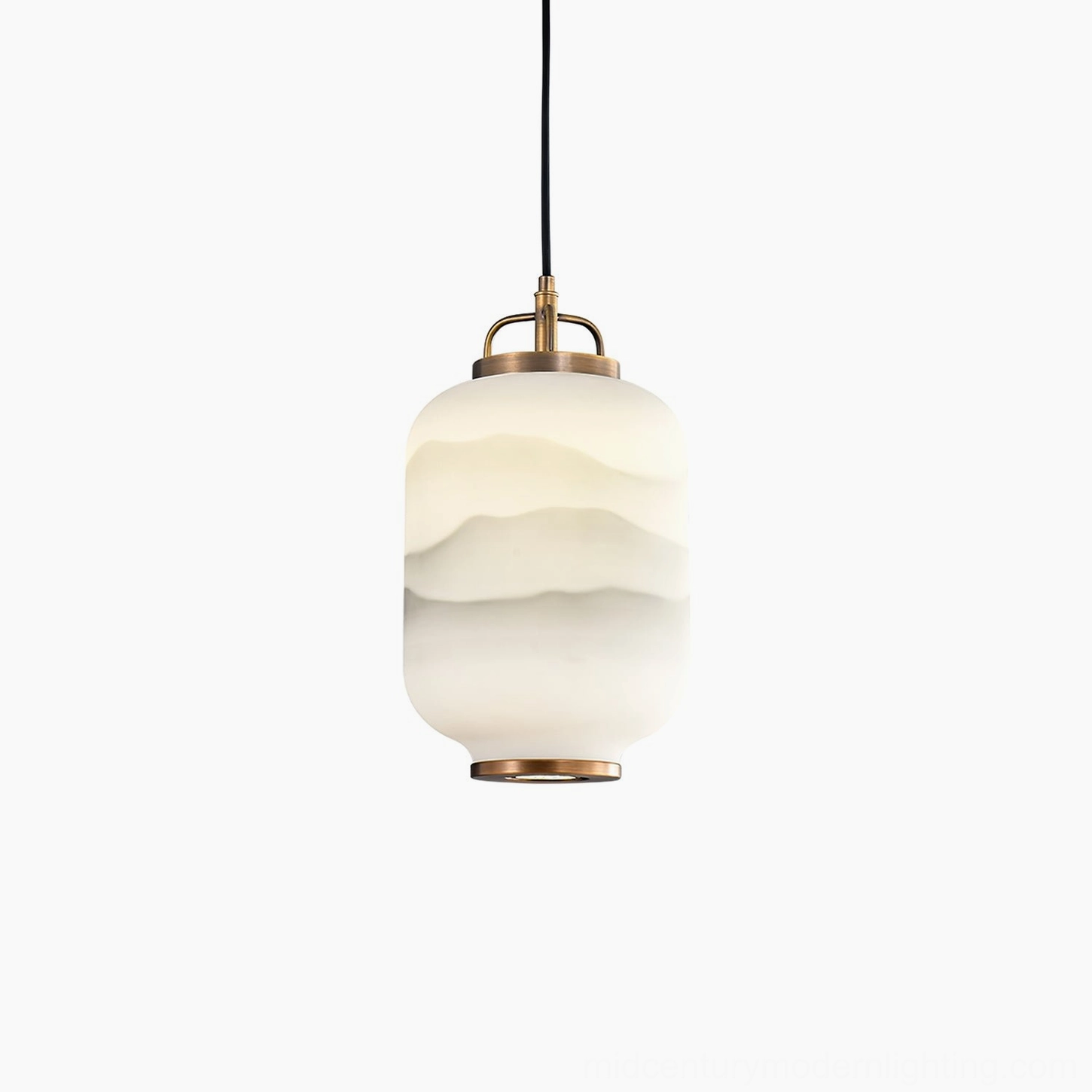 Ezio Tall Mini Pendant Lamp full view with integrated LED cool or warm light