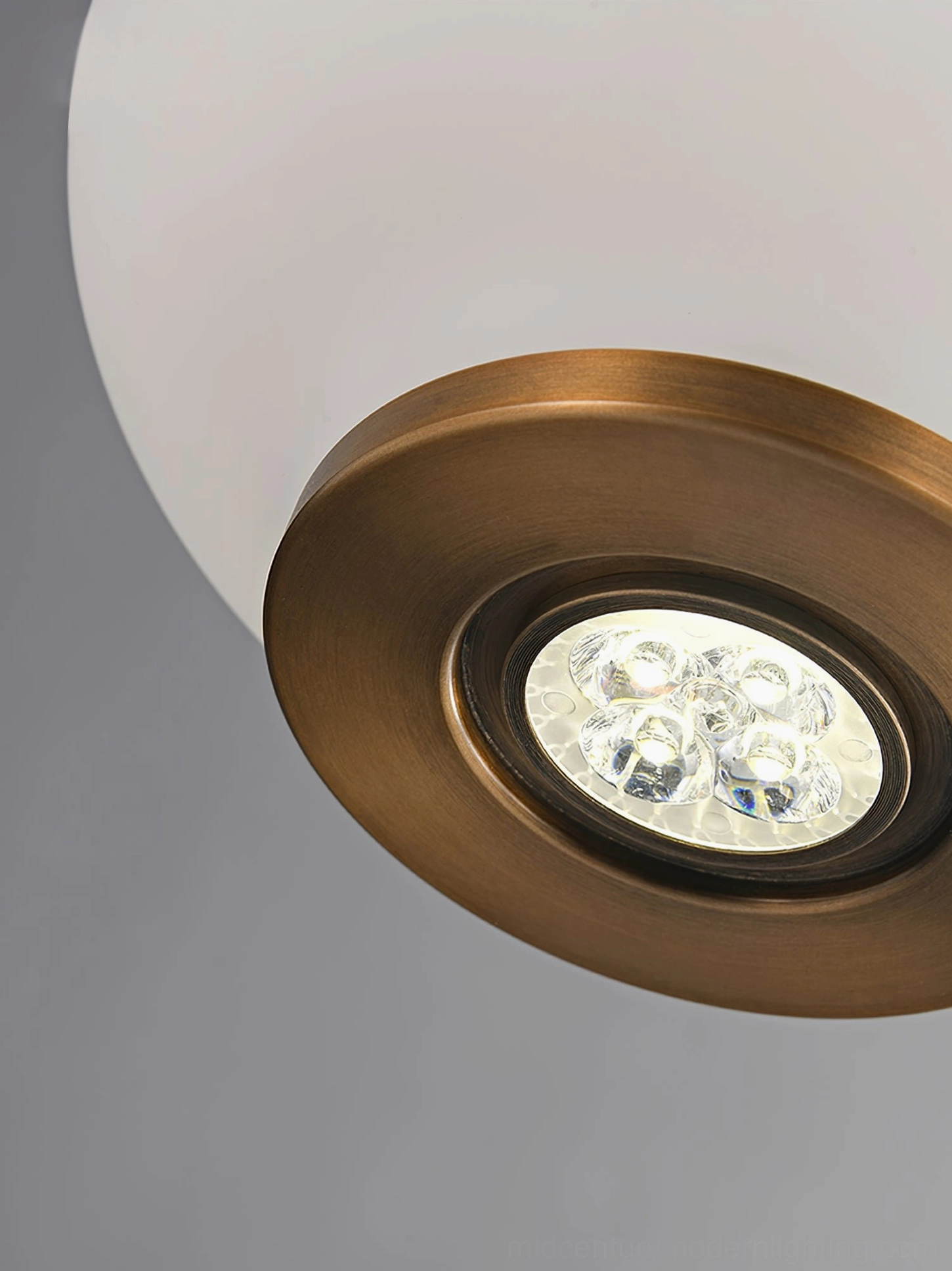 Ezio Pendant Lamp brass hardware and satin gold finish detail