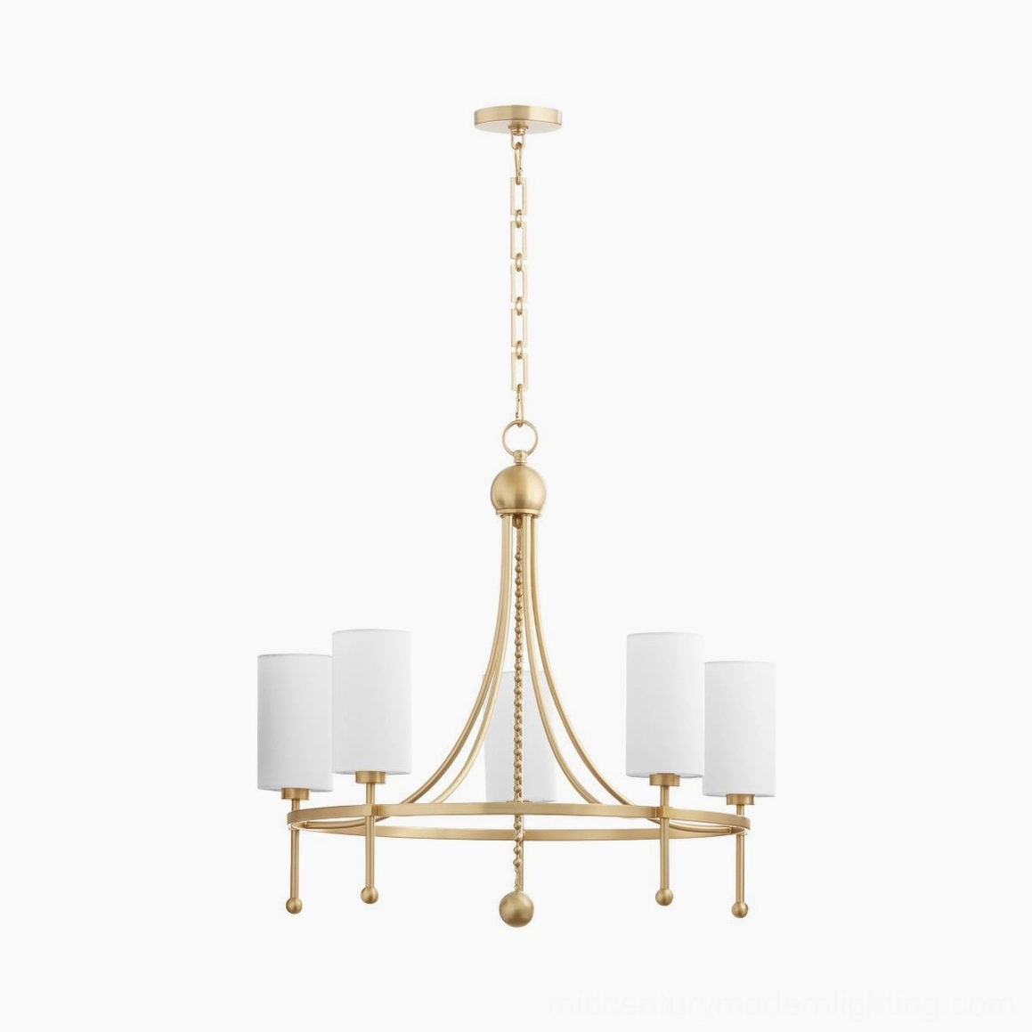Fenwick mid-century modern chandelier brass and black color options, product comparison