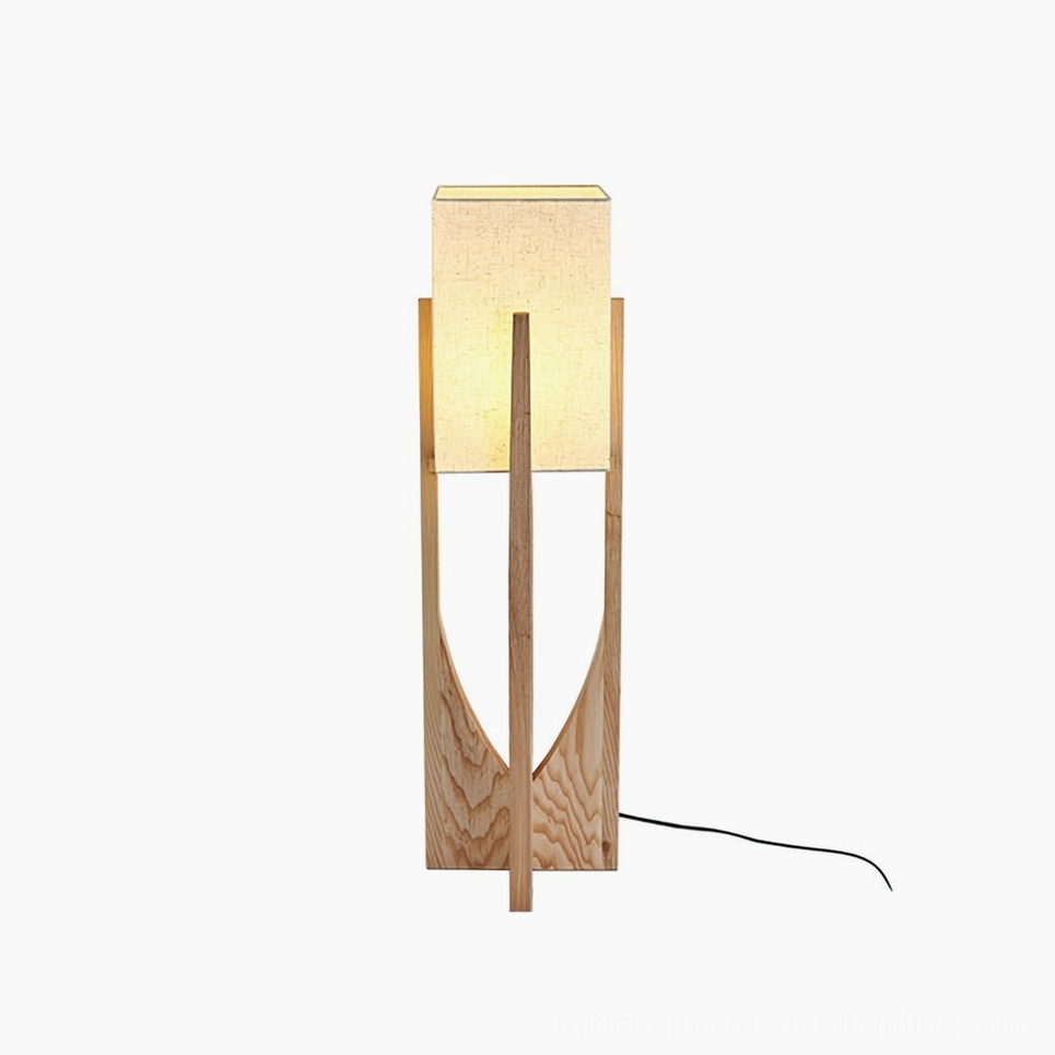 Compact and statement size Fairbanks floor lamps side by side showing height variations