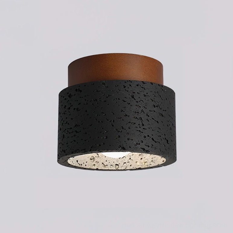 Gaila travertine flush mount ceiling light model showcase neutral background premium lighting