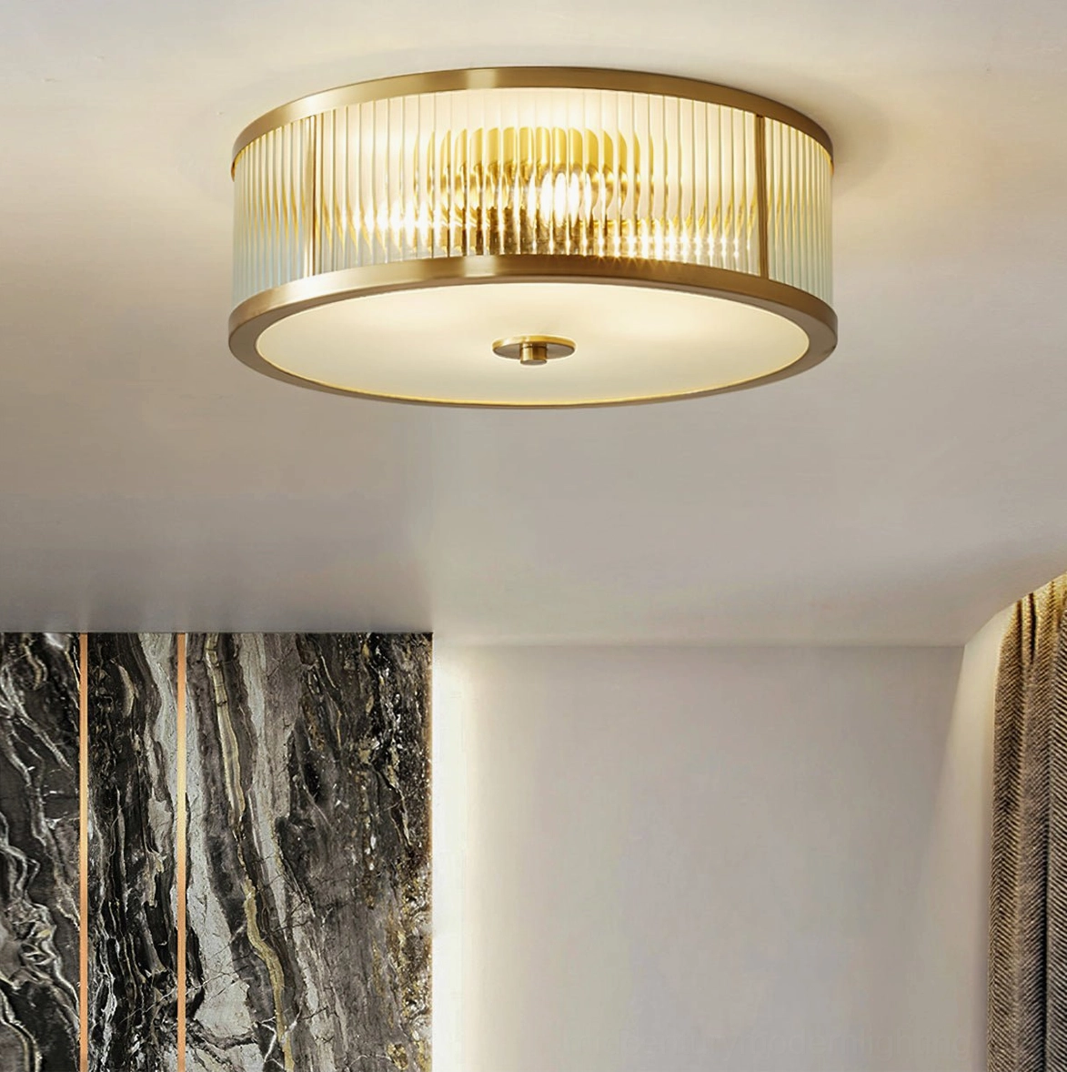 Geneva mid-century ceiling lamp scale comparison showing three size options small medium large