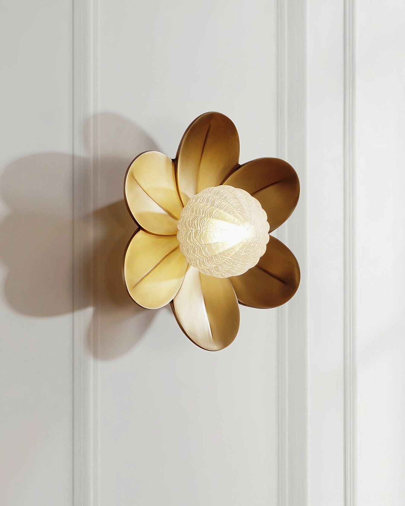 Gigi sconce with marble accent wall, luxury home interior design