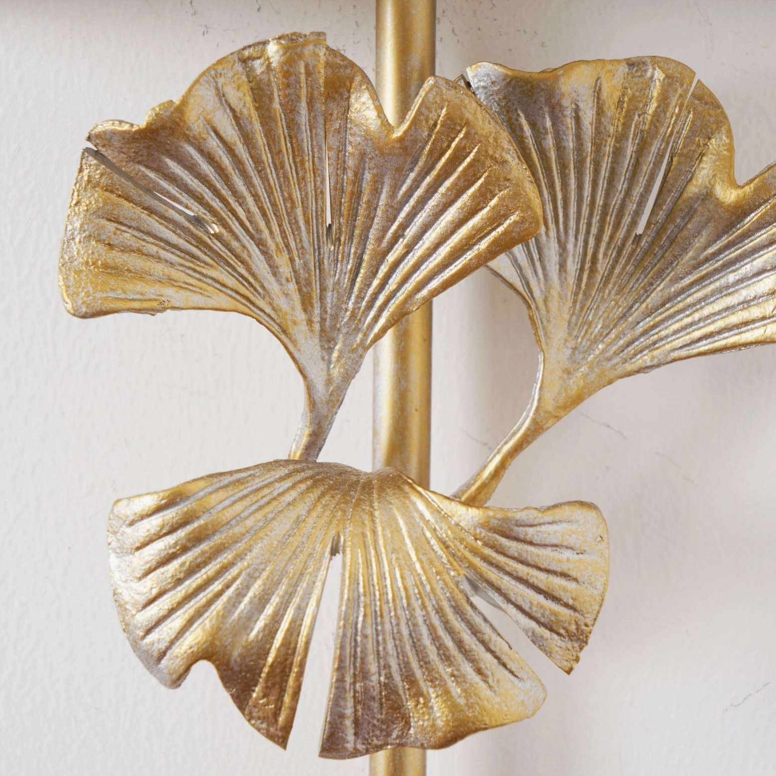 Old white finish gingko wall lamp in Scandinavian minimalist interior design space