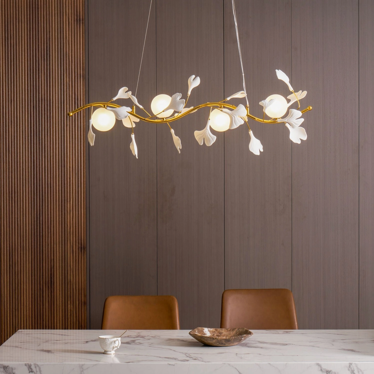 Ginkko Glass Chandelier mounting canopy and electrical box connection for ceiling installation