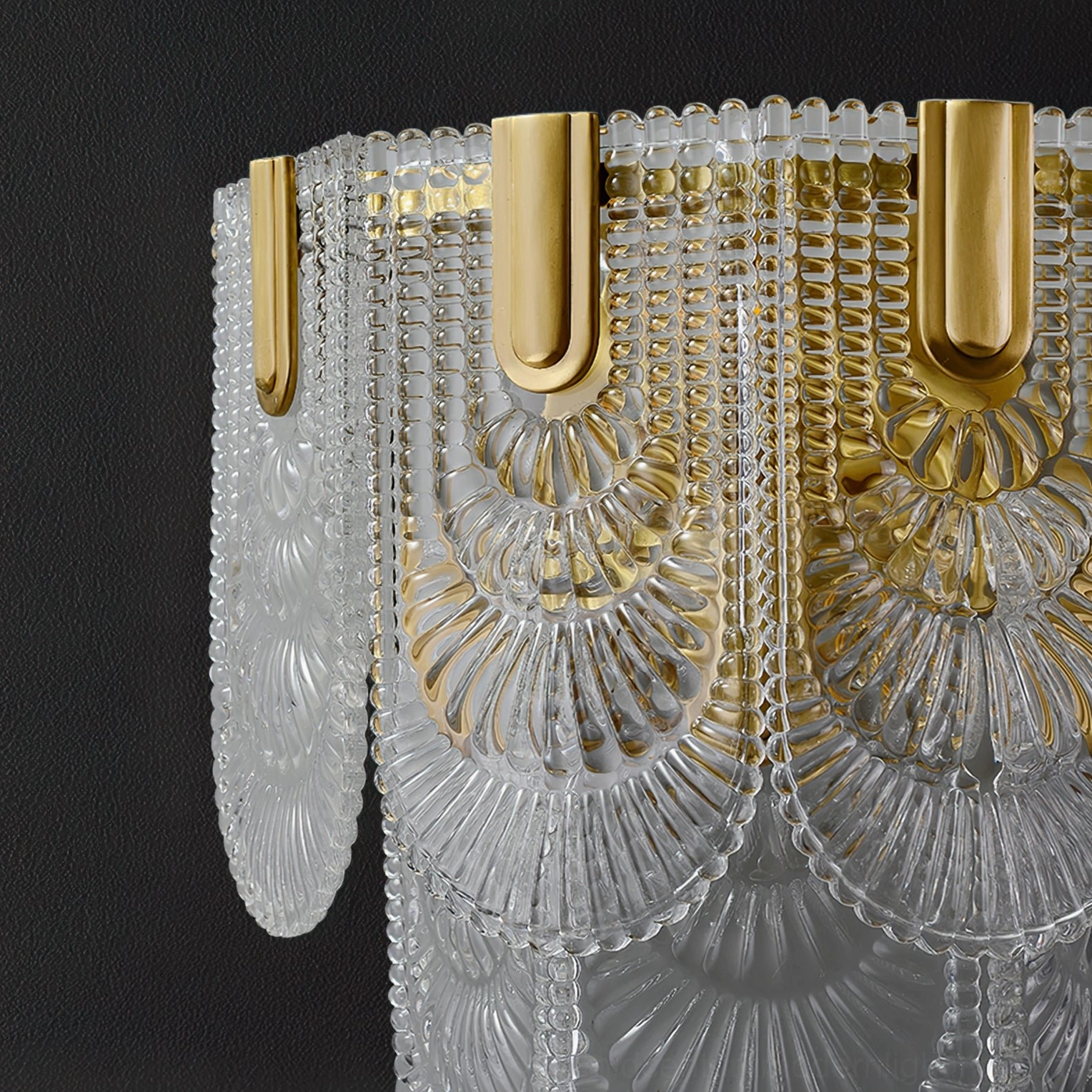 Giulia mid-century modern wall lamp architectural detail view showing brass hardware quality