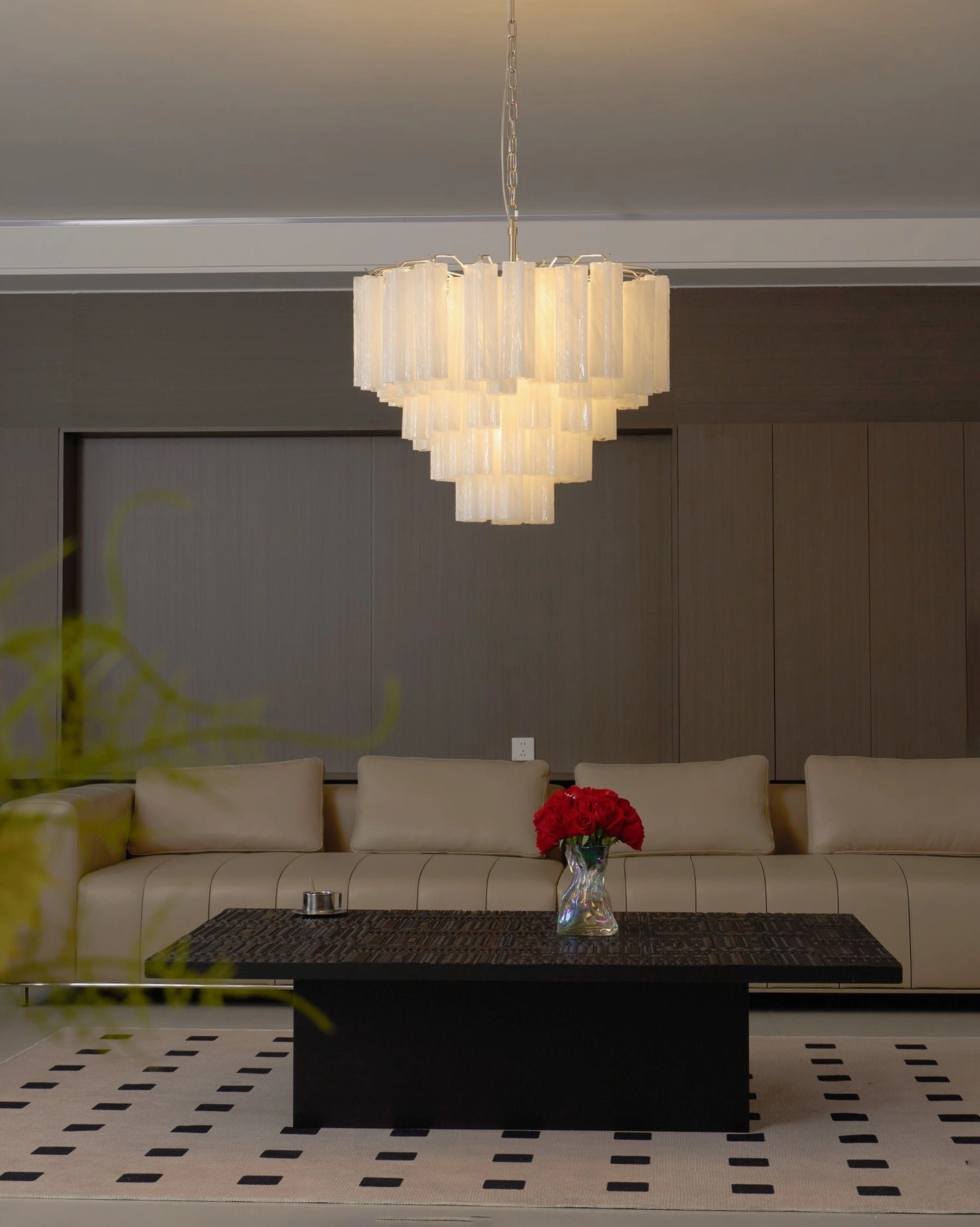 Glacier Tubular Chandelier modern luxury interior design warm ambient lighting