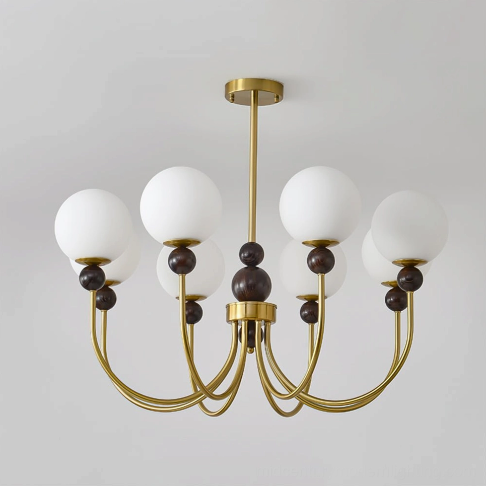 Contemporary glass chandelier metal frame detail showing construction quality