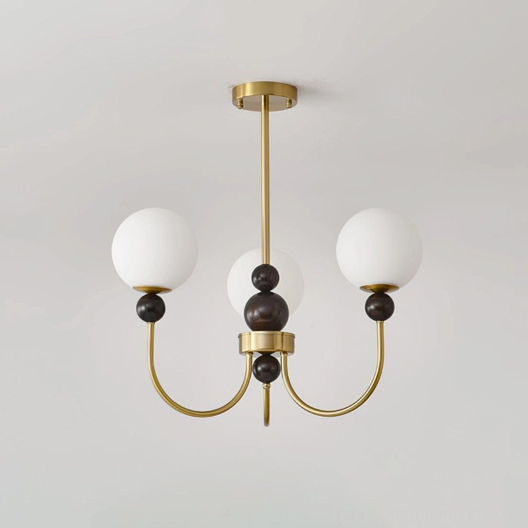 Contemporary glass chandelier with adjustable suspension, installation ready packaging