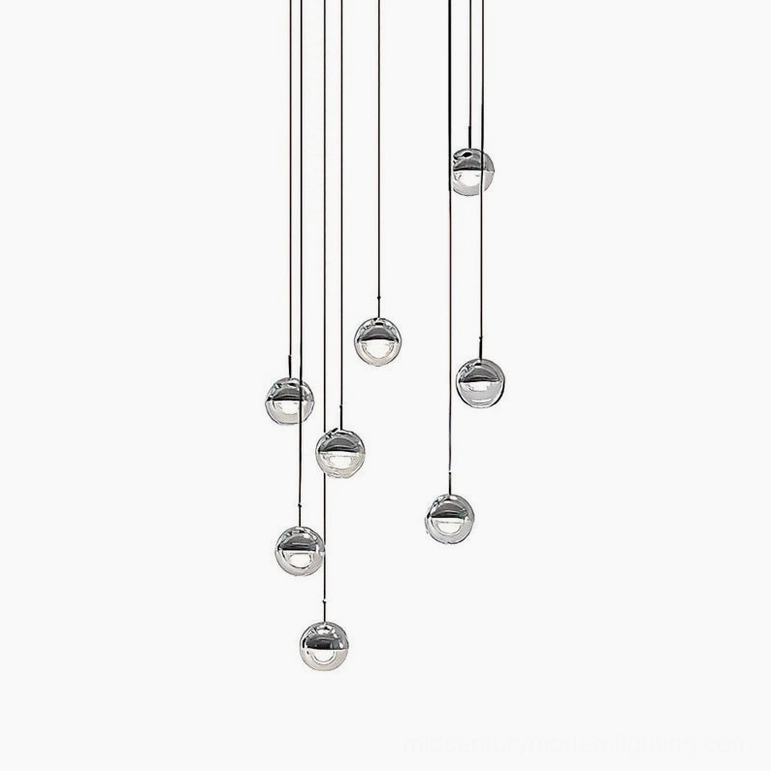 Gold spherical pendant light modern home interior minimalist ambient hanging fixture