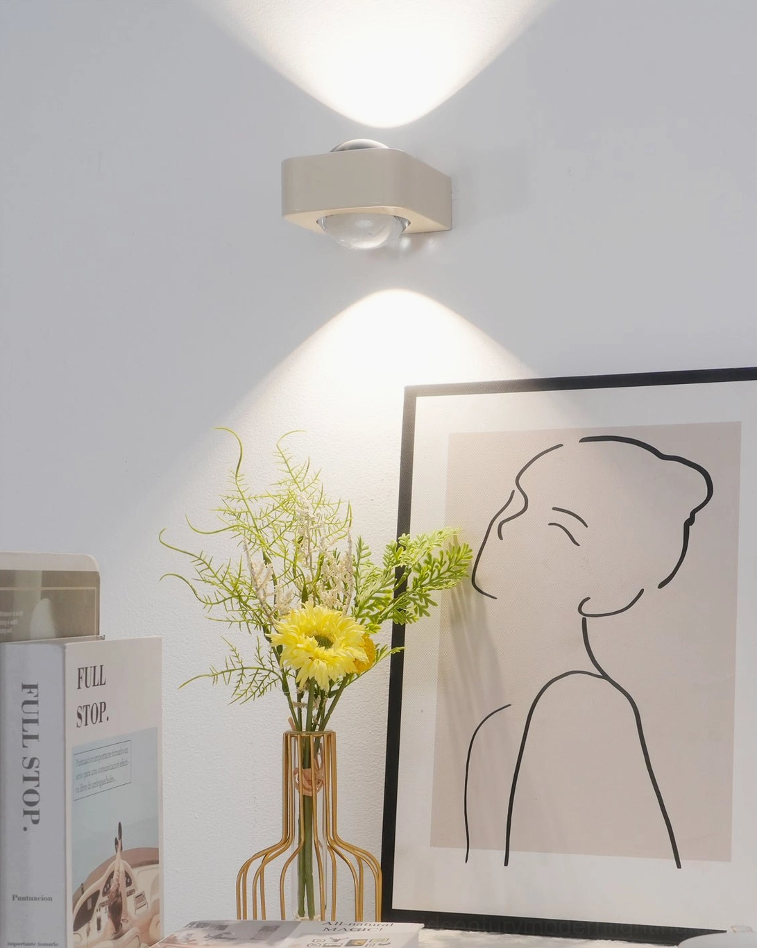 Grace wall sconce integrated LED light source and glass diffuser detail