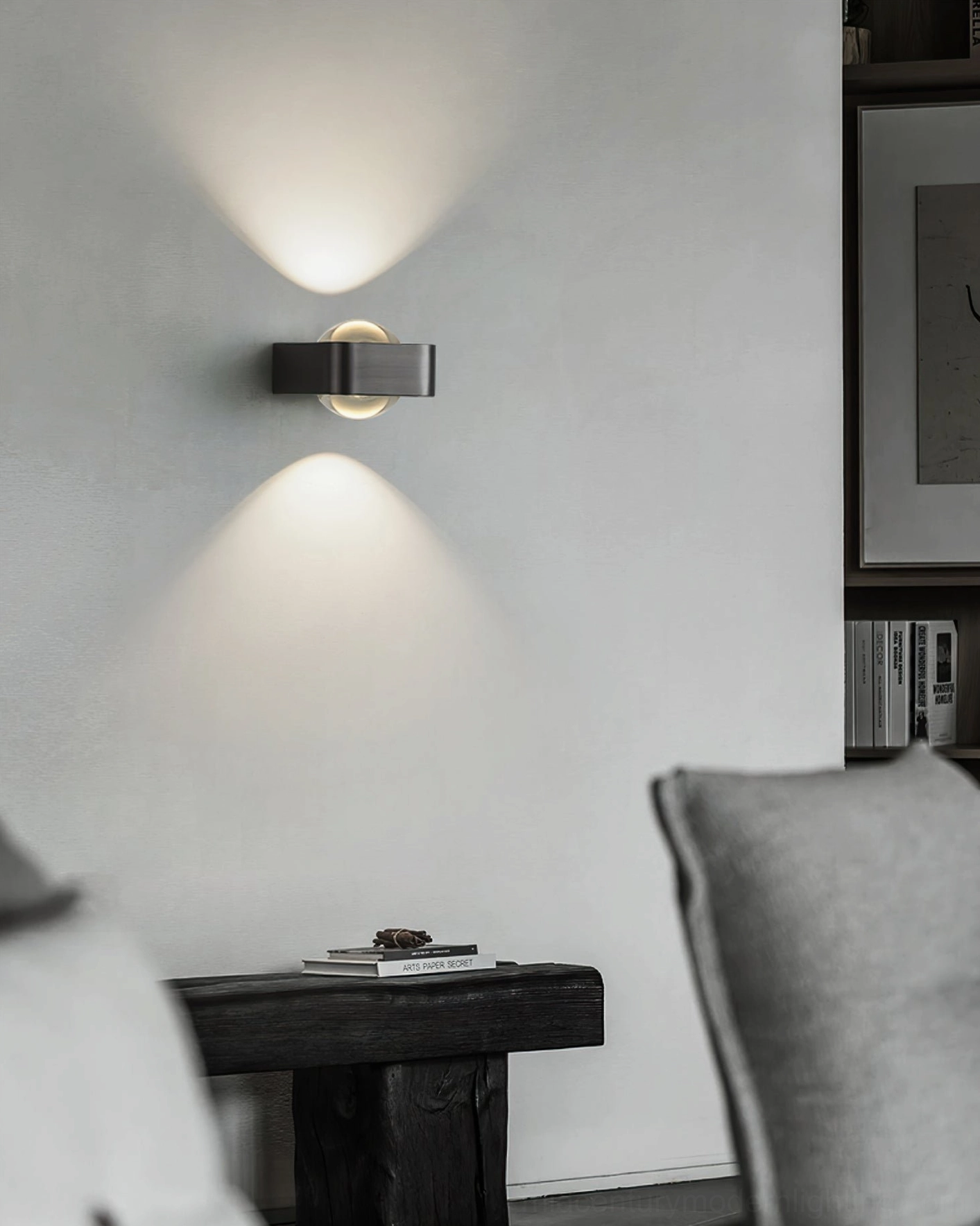 Grace modern wall sconce installation showing sleek profile