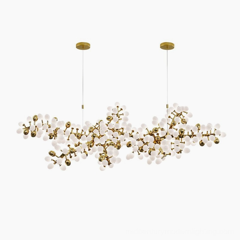 Grape vine bunch chandelier size comparison showing multiple head configurations available