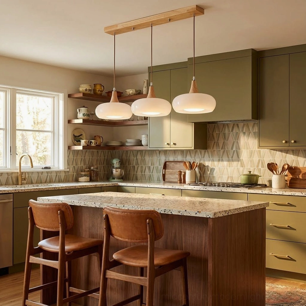 Hailie three-head pendant lamp configuration dimensional reference and scale visualization