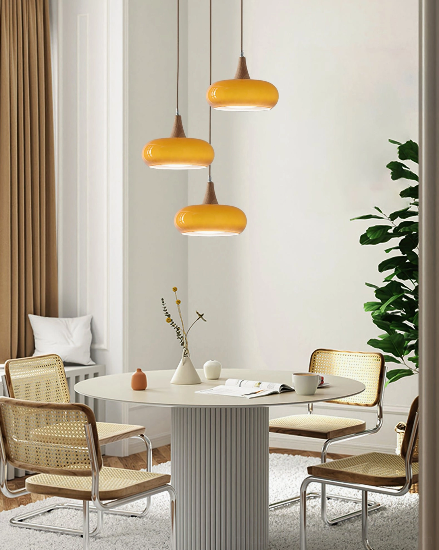 Hailie frosted white pendant lamp soft diffusion and light distribution in room ambiance