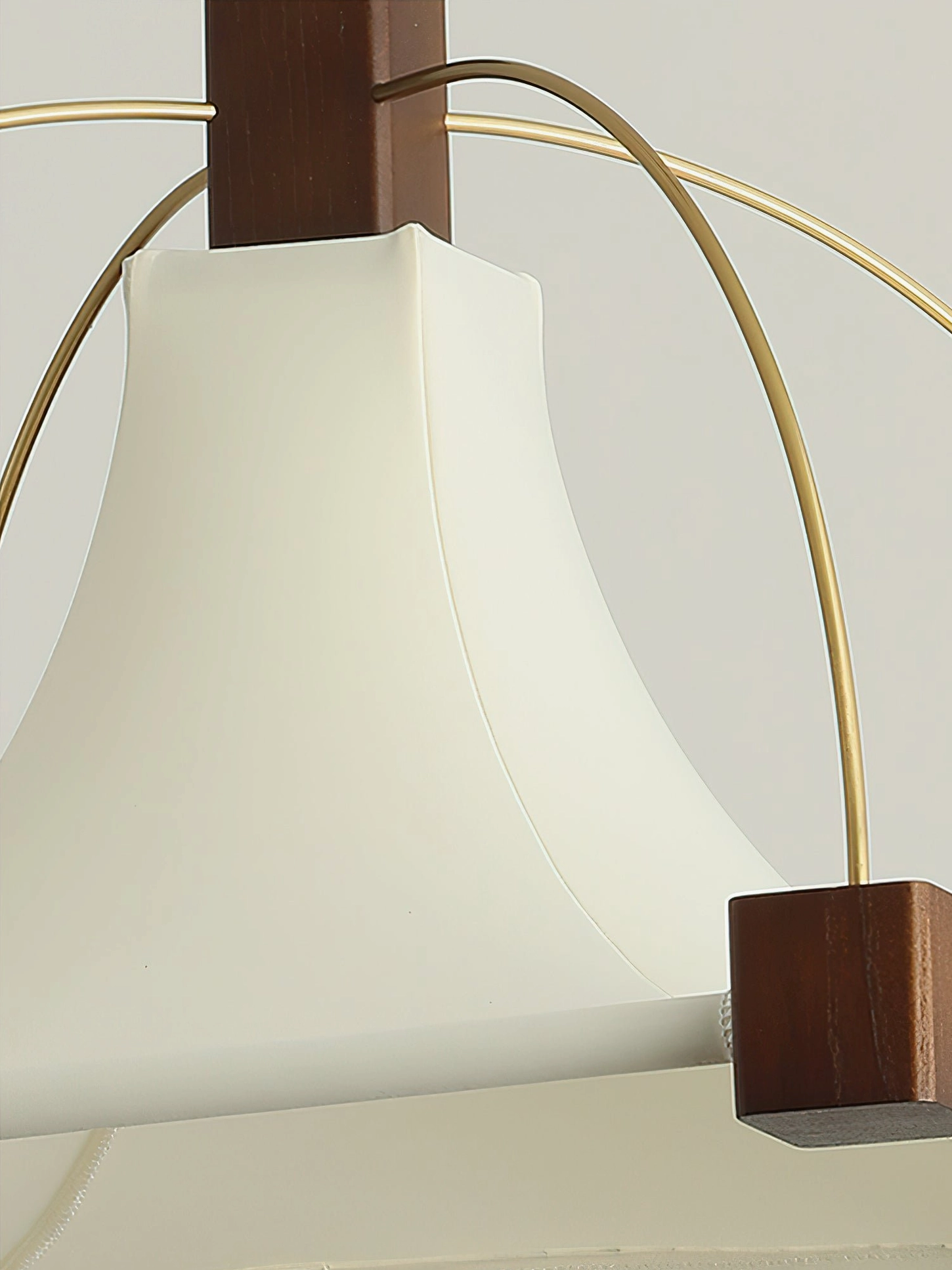 Hood pendant light sculptural fabric shade mid-century design