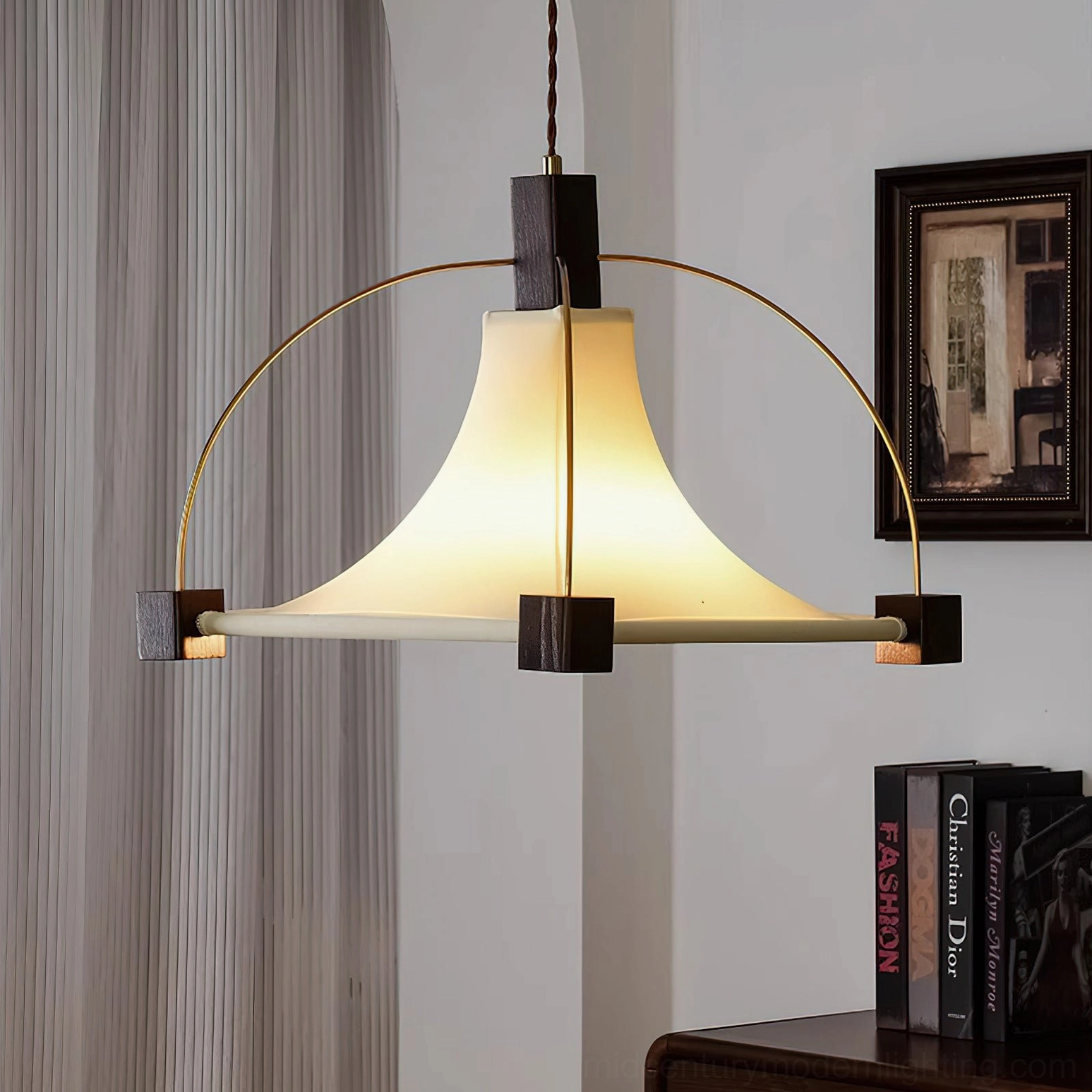 Hood pendant light three-quarter view sculptural form showcase