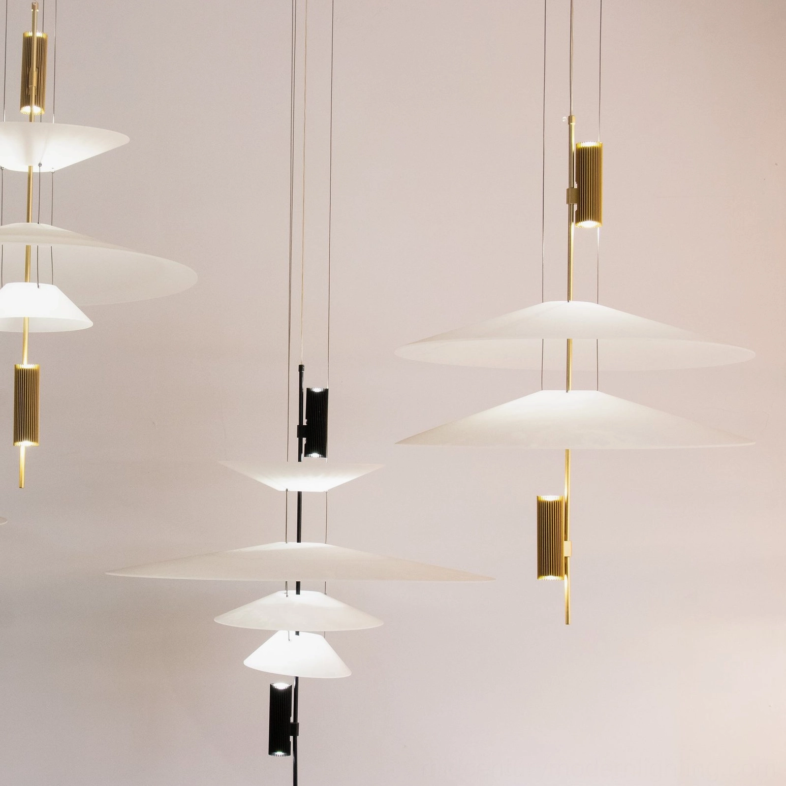 Hover Disc pendant chandelier displaying clean minimalist design in residential setting