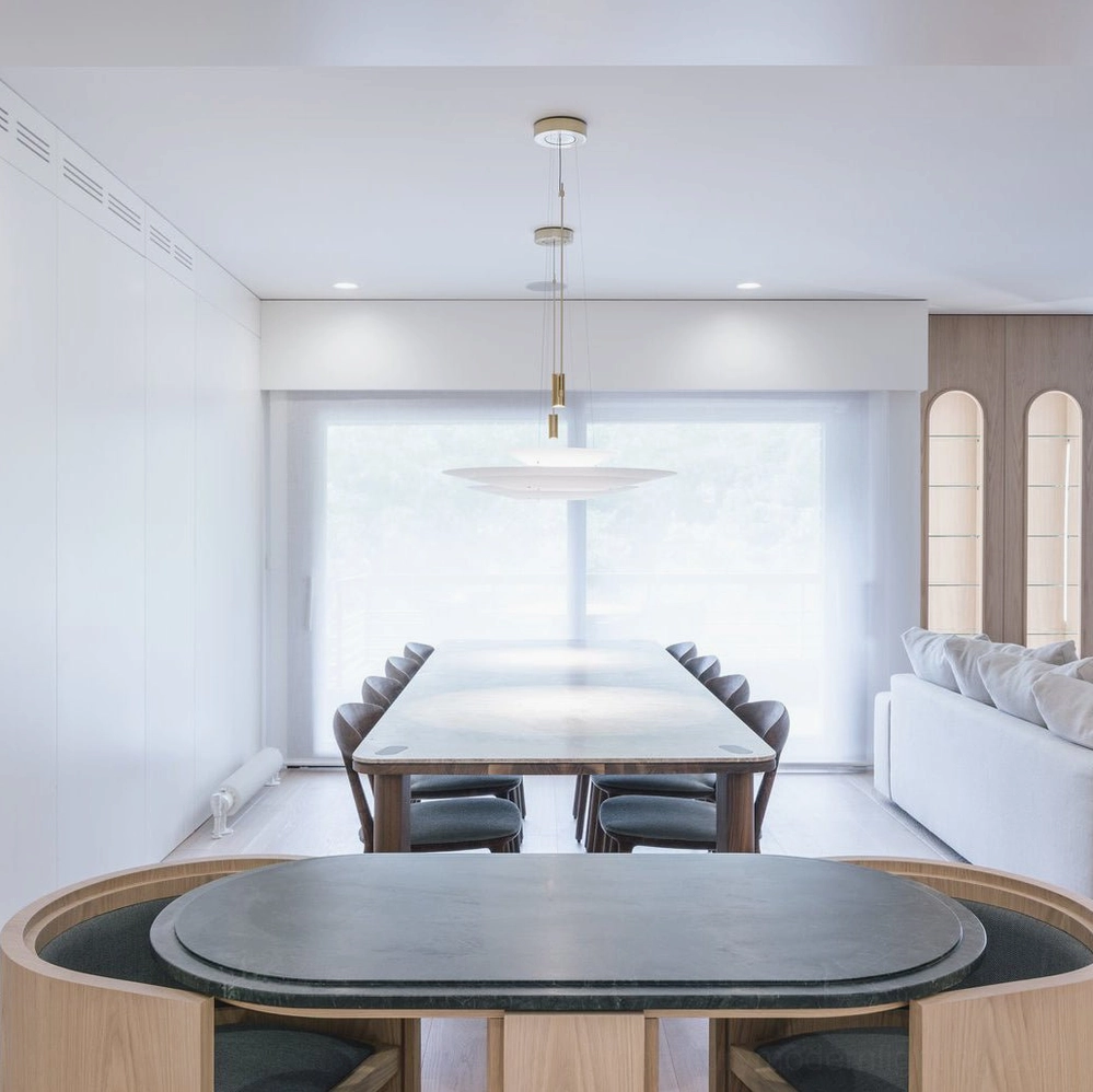Hover Disc pendant chandelier artistic composition highlighting sculptural floating disc form