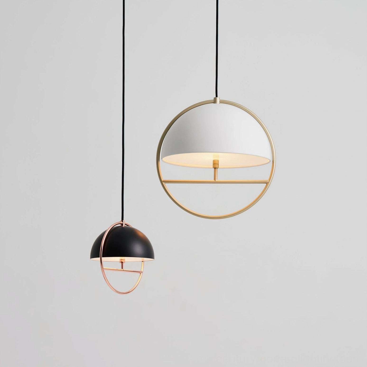 Island pendant lamp installation showing multiple fixtures creating unified lighting design