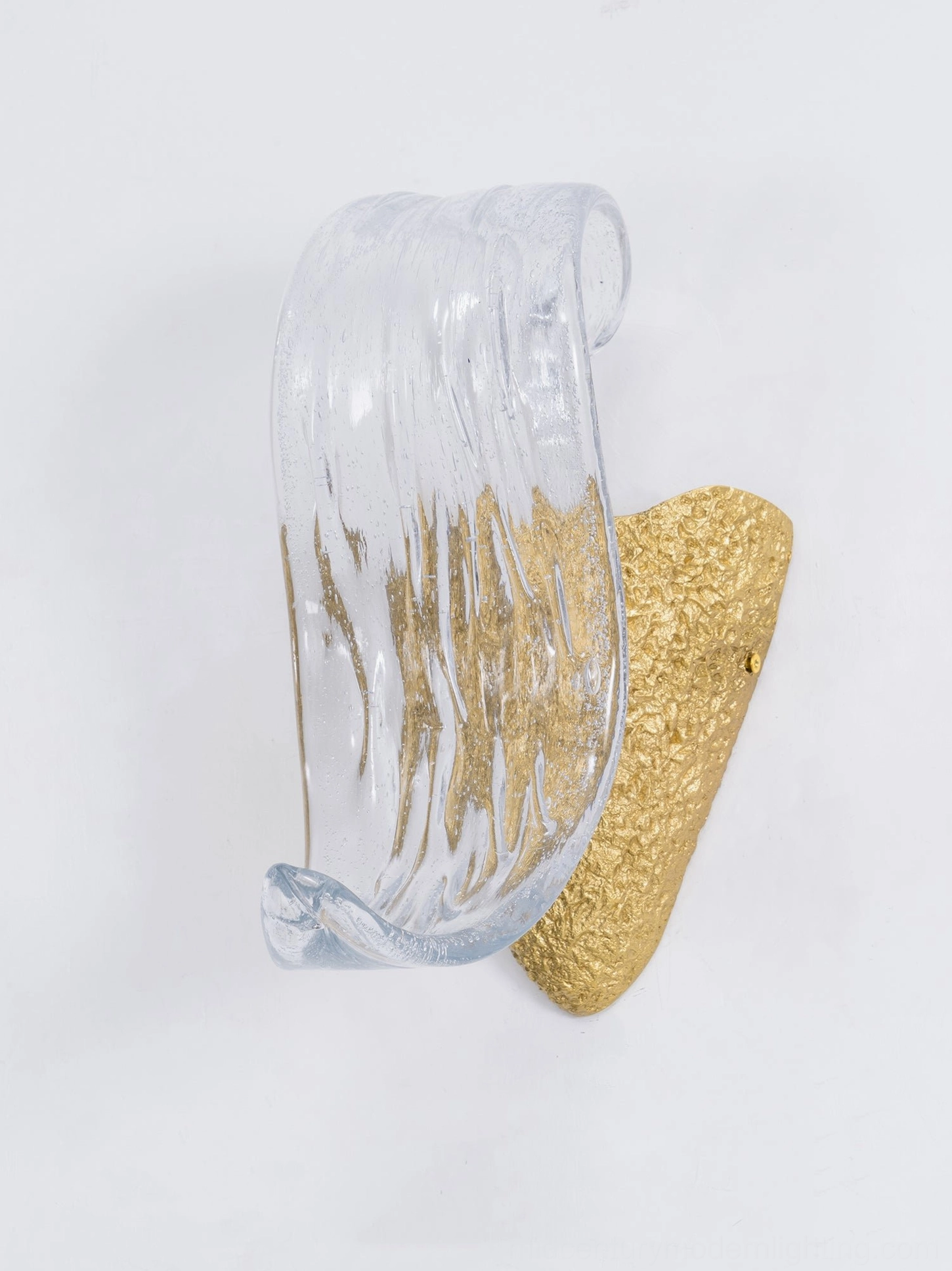Icarus mid-century modern wall sconce brass and crystal glass combination lighting fixture